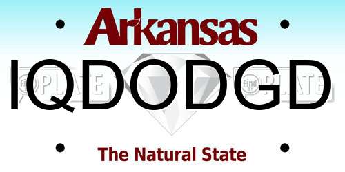 IQDODGD Arkansas License Plate
