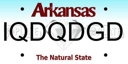 IQDQDGD Arkansas License Plate