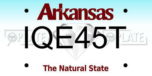 IQE45T Arkansas License Plate
