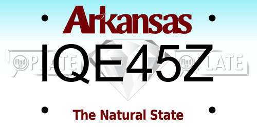 IQE45Z Arkansas License Plate