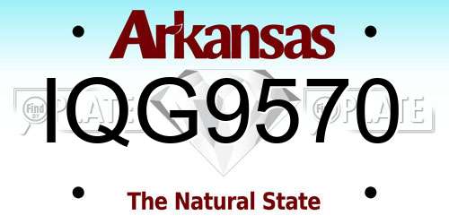IQG9570 Arkansas License Plate