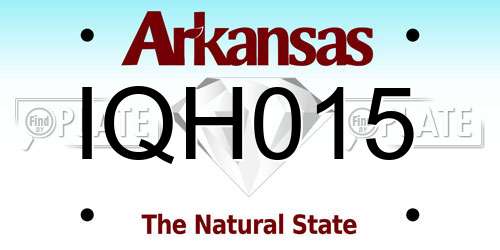 IQH015 Arkansas License Plate