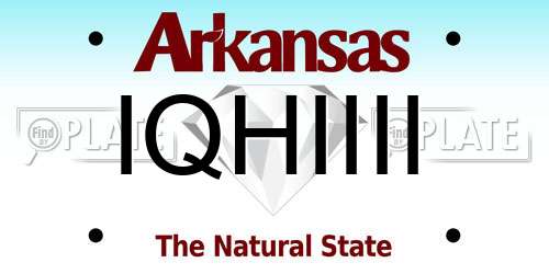 IQHIIII Arkansas License Plate