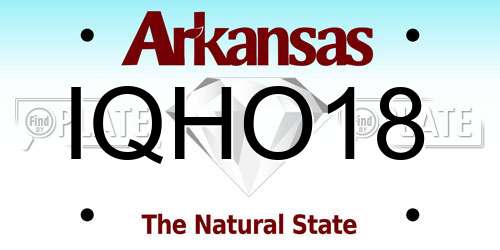 IQHO18 Arkansas License Plate
