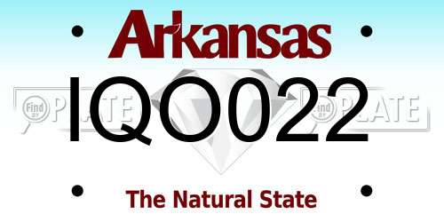 IQO022 Arkansas License Plate