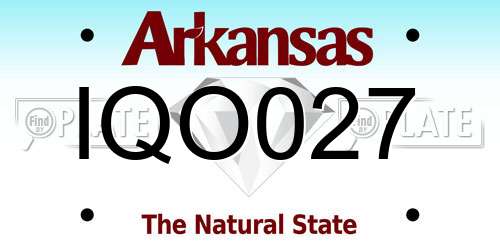 IQO027 Arkansas License Plate
