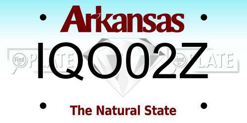 IQO02Z Arkansas License Plate