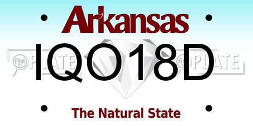 IQO18D Arkansas License Plate