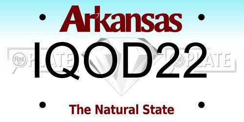 IQOD22 Arkansas License Plate