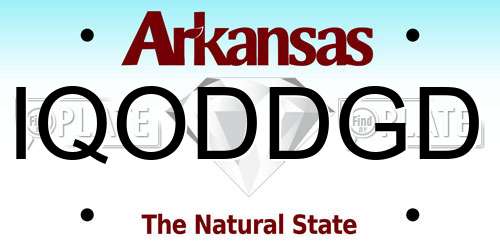 IQODDGD Arkansas License Plate