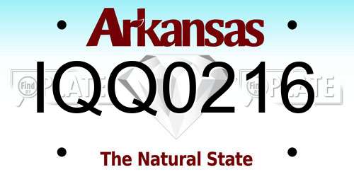 IQQ0216 Arkansas License Plate