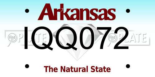 IQQ072 Arkansas License Plate