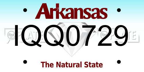 IQQ0729 Arkansas License Plate