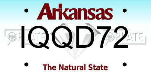 IQQD72 Arkansas License Plate