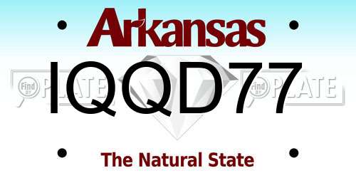 IQQD77 Arkansas License Plate