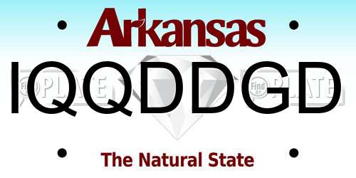 IQQDDGD Arkansas License Plate