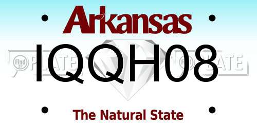 IQQH08 Arkansas License Plate
