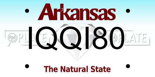 IQQI80 Arkansas License Plate