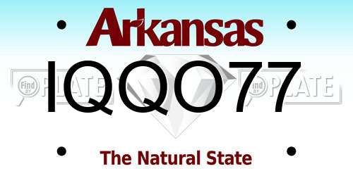 IQQO77 Arkansas License Plate