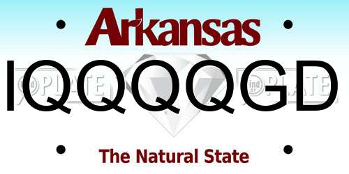 IQQQQGD Arkansas License Plate