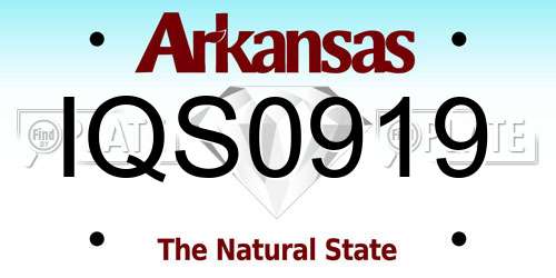 IQS0919 Arkansas License Plate