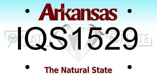 IQS1529 Arkansas License Plate