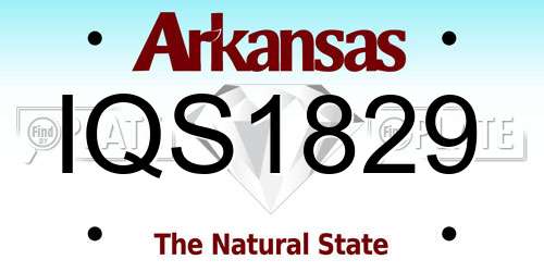 IQS1829 Arkansas License Plate