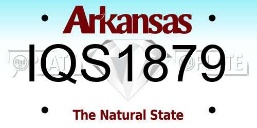 IQS1879 Arkansas License Plate