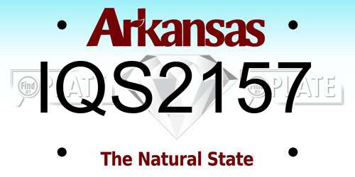 IQS2157 Arkansas License Plate