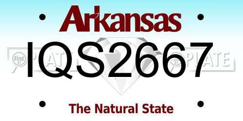 IQS2667 Arkansas License Plate