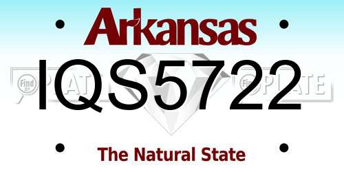 IQS5722 Arkansas License Plate