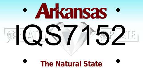 IQS7152 Arkansas License Plate