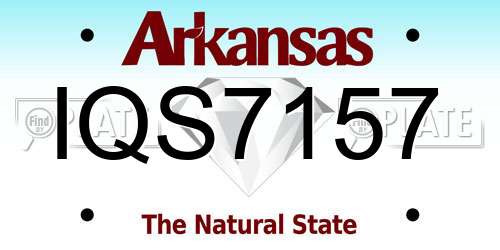 IQS7157 Arkansas License Plate