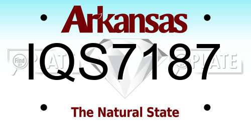 IQS7187 Arkansas License Plate