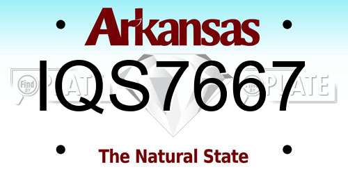 IQS7667 Arkansas License Plate