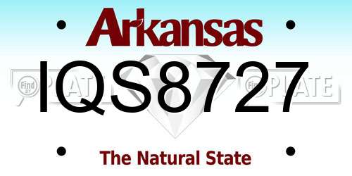 IQS8727 Arkansas License Plate