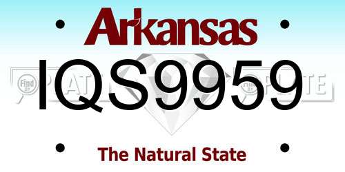 IQS9959 Arkansas License Plate