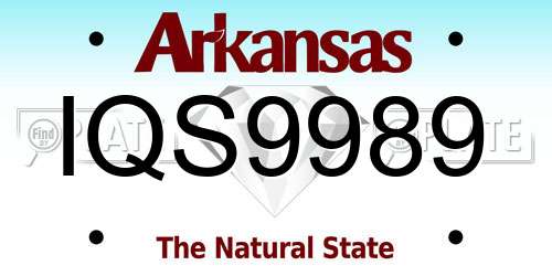 IQS9989 Arkansas License Plate