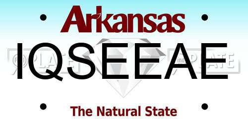 IQSEEAE Arkansas License Plate