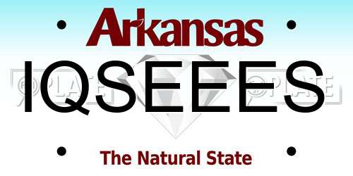 IQSEEES Arkansas License Plate