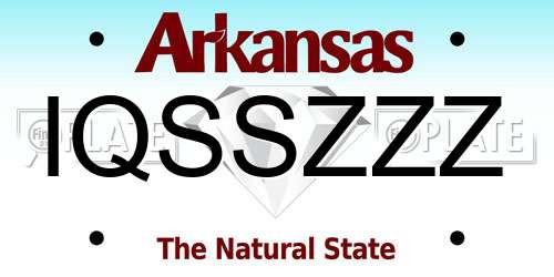 IQSSZZZ Arkansas License Plate