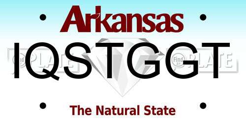 IQSTGGT Arkansas License Plate