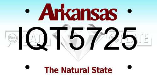 IQT5725 Arkansas License Plate