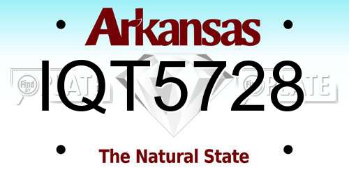 IQT5728 Arkansas License Plate