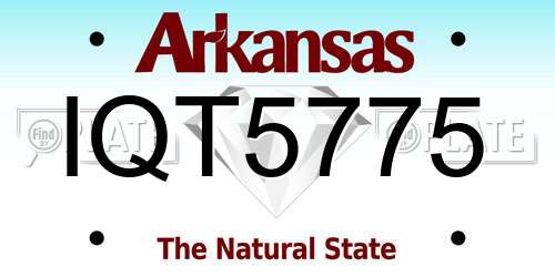 IQT5775 Arkansas License Plate