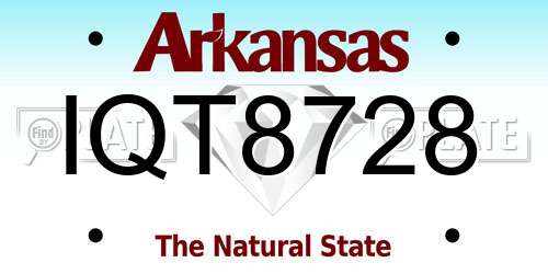 IQT8728 Arkansas License Plate