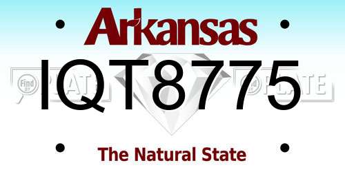 IQT8775 Arkansas License Plate
