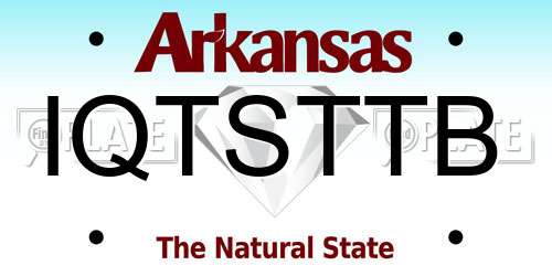 IQTSTTB Arkansas License Plate