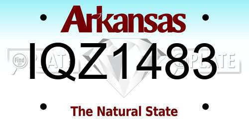 IQZ1483 Arkansas License Plate