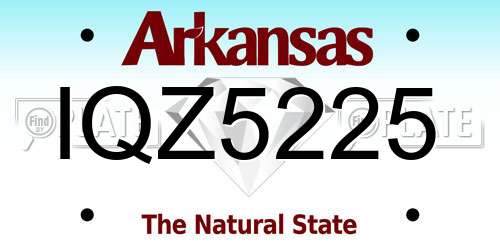 IQZ5225 Arkansas License Plate